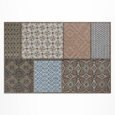 Tapis vinyle d’extérieur Mélange de motifs, imitation tissu