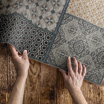 Tapis vinyle d’extérieur Différentes textures de tissu d'imitation