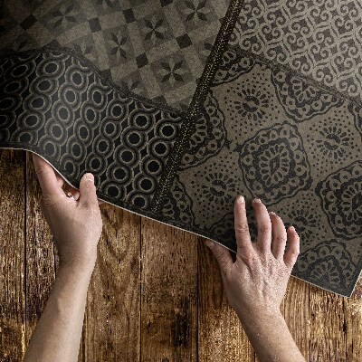 Tapis vinyle d’extérieur Combinaison de plusieurs motifs, tissu imitation