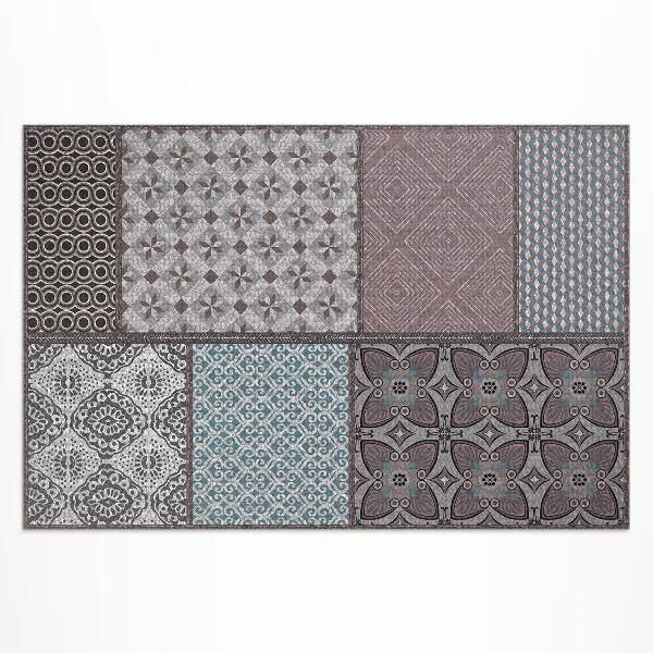 Tapis vinyle d’extérieur Combinaison de motifs, tissu imitation