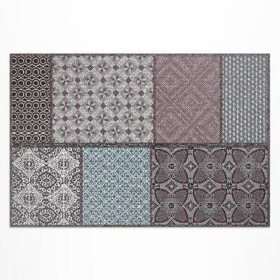 Tapis vinyle d’extérieur Combinaison de motifs, tissu imitation