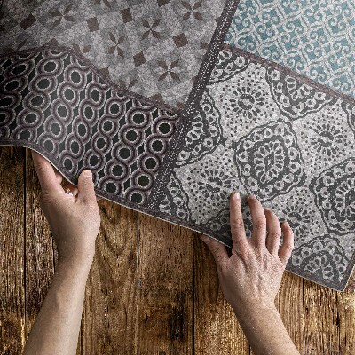 Tapis vinyle d’extérieur Combinaison de motifs, tissu imitation