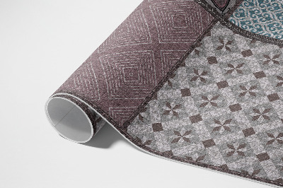 Tapis vinyle d’extérieur Combinaison de motifs, tissu imitation