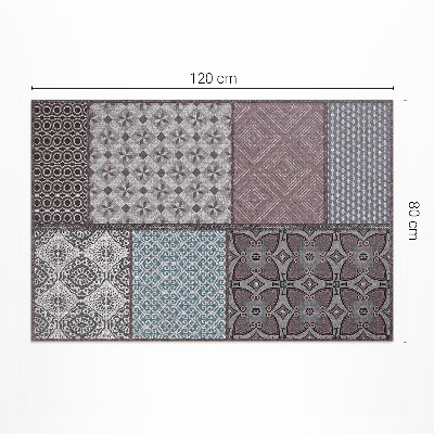 Tapis vinyle d’extérieur Combinaison de motifs, tissu imitation