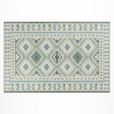 Tapis vinyle d’extérieur Tissu imitation losanges verts