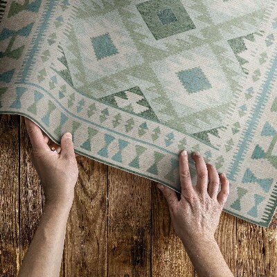 Tapis vinyle d’extérieur Tissu imitation losanges verts