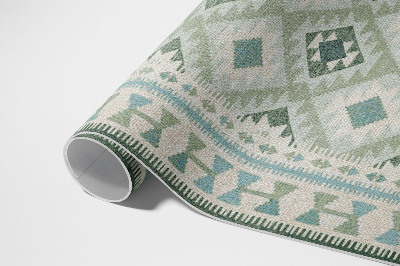 Tapis vinyle d’extérieur Tissu imitation losanges verts