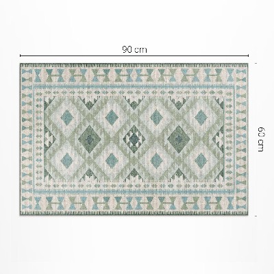 Tapis vinyle d’extérieur Tissu imitation losanges verts