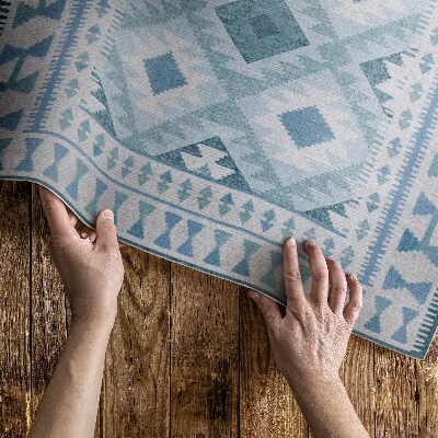 Tapis vinyle d’extérieur Tissu imitation diamants bleus