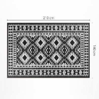 Tapis vinyle d’extérieur Tissu imitation losanges noirs