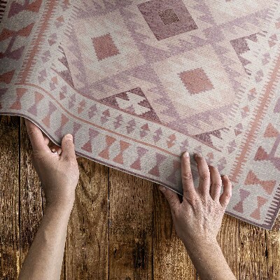 Tapis vinyle d’extérieur Tissu imitation diamant rose pâle