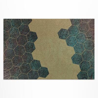 Tapis vinyle d’extérieur Hexagones en béton au design moderne