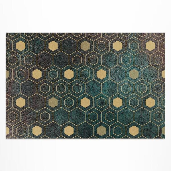 Tapis vinyle d’extérieur Motif hexagonal au design moderne