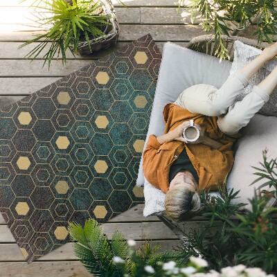 Tapis vinyle d’extérieur Motif hexagonal au design moderne