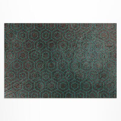Tapis vinyle d’extérieur Hexagones au design rétro brut
