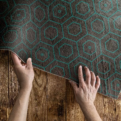 Tapis vinyle d’extérieur Hexagones au design rétro brut