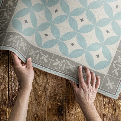 Tapis vinyle d’extérieur Mosaïque tendance pastel carreaux et cercles