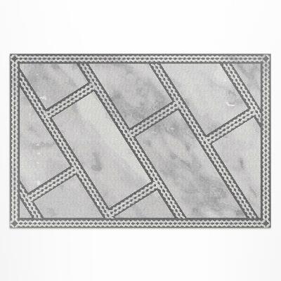 Tapis vinyle d’extérieur Carreaux décoratifs en marbre clair