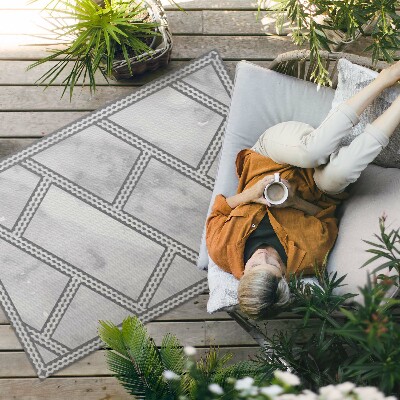 Tapis vinyle d’extérieur Carreaux décoratifs en marbre clair