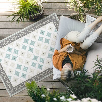 Tapis vinyle d’extérieur Mosaïque pastel de cercles scandinaves
