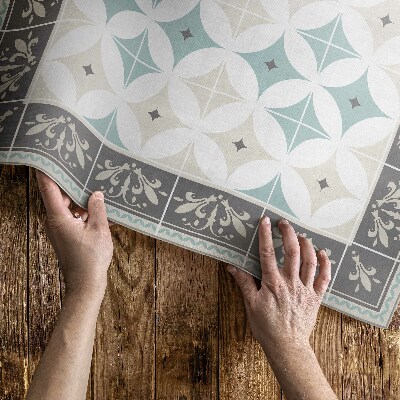 Tapis vinyle d’extérieur Mosaïque pastel de cercles scandinaves