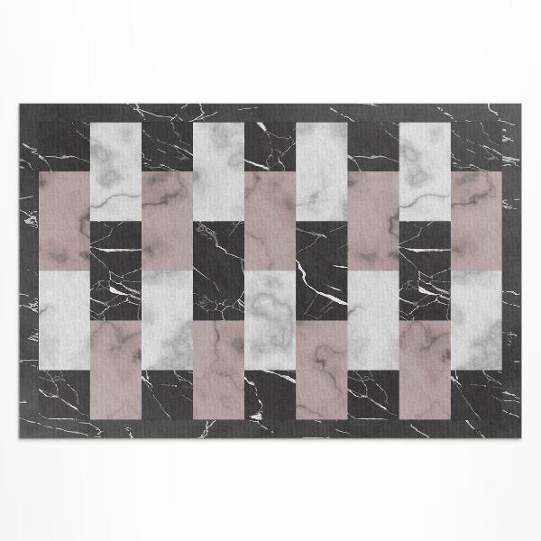 Tapis vinyle d’extérieur Mosaïque tendance en cube de marbre