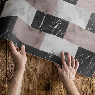 Tapis vinyle d’extérieur Mosaïque tendance en cube de marbre