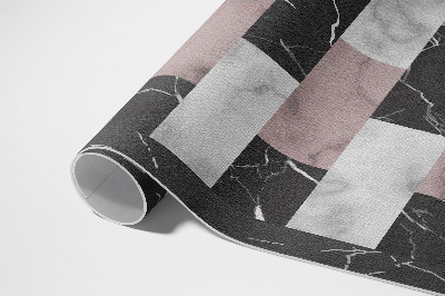 Tapis vinyle d’extérieur Mosaïque tendance en cube de marbre