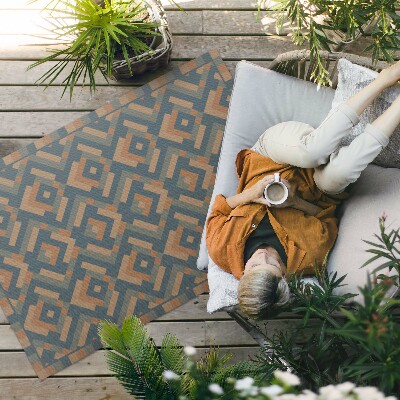 Tapis vinyle d’extérieur Motif bohème vintage géométrique aztèque