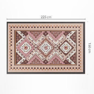 Tapis vinyle d’extérieur Ornement géométrique de conception marocaine