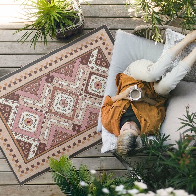 Tapis vinyle d’extérieur Ornement géométrique de conception marocaine