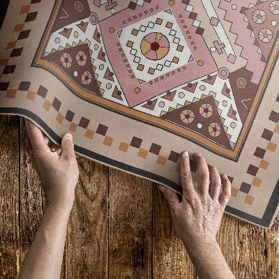 Tapis vinyle d’extérieur Ornement géométrique de conception marocaine