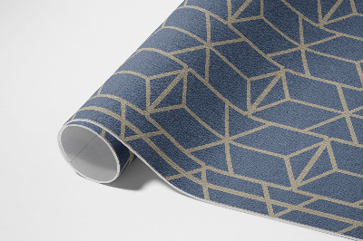 Tapis vinyle d’extérieur Motif rétro avec des lignes décoratives régulières