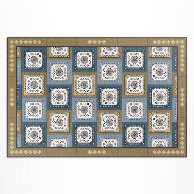 Tapis vinyle d’extérieur Motif de cube géométrique de style rétro