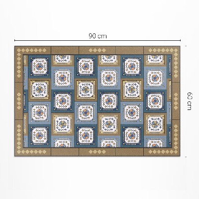 Tapis vinyle d’extérieur Motif de cube géométrique de style rétro