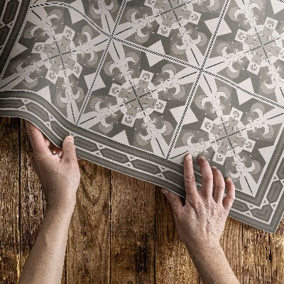 Tapis vinyle d’extérieur Carreaux décorés de losanges géométriques