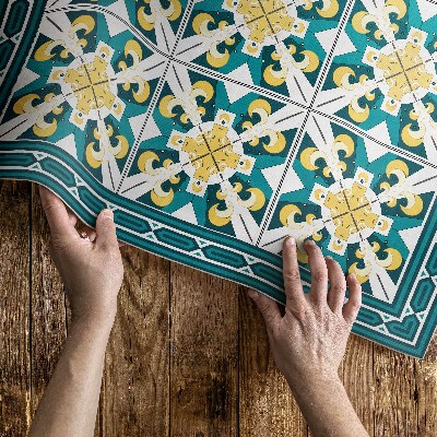 Tapis vinyle d’extérieur Carreaux géométriques colorés en losange