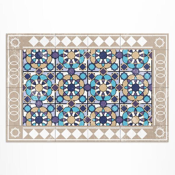 Tapis vinyle d’extérieur Carreaux en losanges, carreaux usés