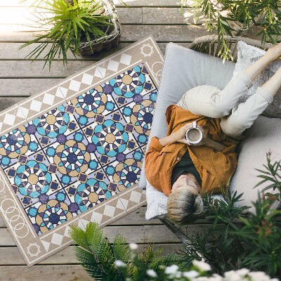 Tapis vinyle d’extérieur Carreaux en losanges, carreaux usés