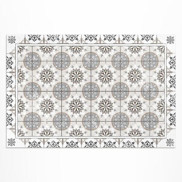 Tapis vinyle d’extérieur Mosaïque ornementale de cercles floraux