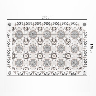 Tapis vinyle d’extérieur Mosaïque ornementale de cercles floraux