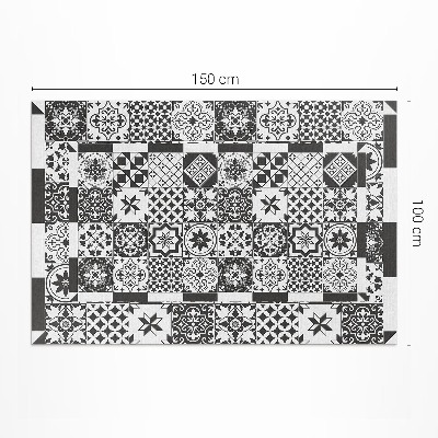 Tapis vinyle d’extérieur Carreaux de mosaïque à motifs espagnols