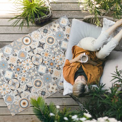 Tapis vinyle d’extérieur Mosaïque pastel de carreaux espagnols