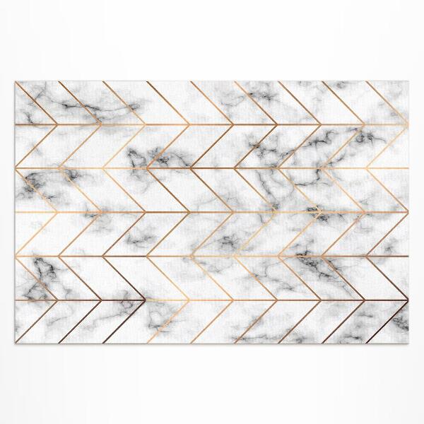 Tapis vinyle d’extérieur Lignes modernes en marbre à chevrons