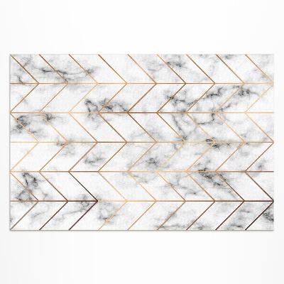 Tapis vinyle d’extérieur Lignes modernes en marbre à chevrons