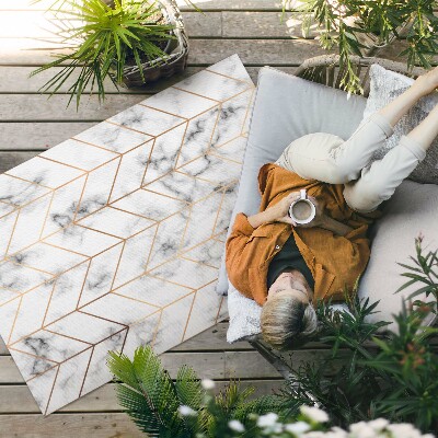 Tapis vinyle d’extérieur Lignes modernes en marbre à chevrons