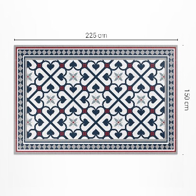 Tapis vinyle d’extérieur Carreaux décoratifs en losange floral