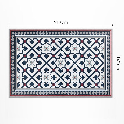 Tapis vinyle d’extérieur Carreaux décoratifs en losange floral