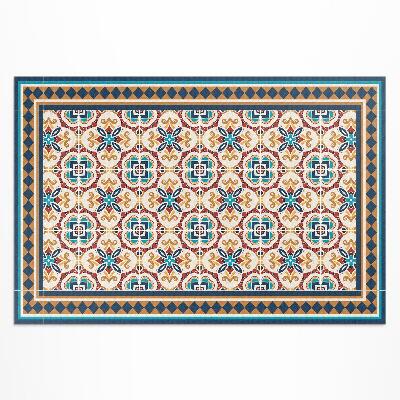 Tapis vinyle d’extérieur Carreaux décoratifs à géométrie florale