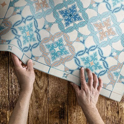 Tapis vinyle d’extérieur Carreaux décoratifs à tissage géométrique